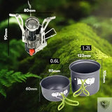 BIVOUAK™ Set de cuisine camping avec mini réchaud à gaz survieprotek