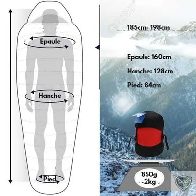 Sac de Couchage Grand Froid Duvet Ultra Compact  sac de couchage 0 degré ultra light sac de couchage compact