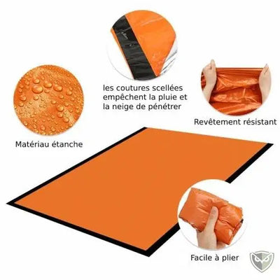  Bivy Bag Sursac de Couchage Couverture de Survie Réutilisable impermeable