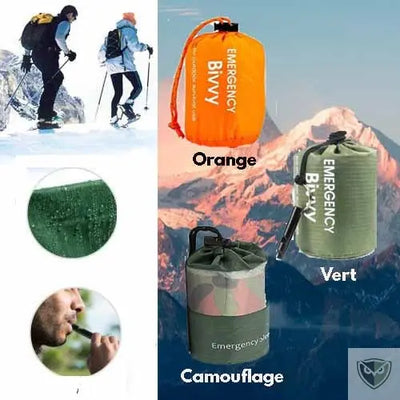  Bivy Bag Sursac de Couchage Couverture de Survie Réutilisable ultra leger et compact