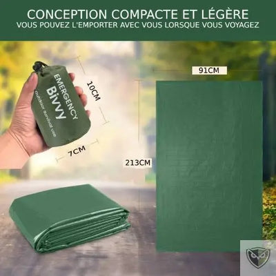  Bivy Bag Sursac de Couchage Couverture de Survie Réutilisable compacte et legere