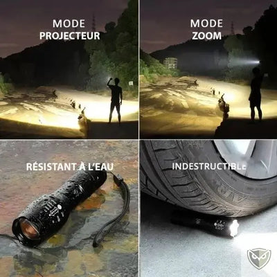 CHUSTAR™ Lampe Torche V6 LED Tactique de Poche Etanche survieprotek