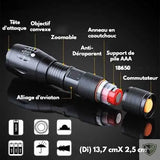 CHUSTAR™ Lampe Torche V6 LED Tactique de Poche Etanche survieprotek