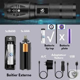 CHUSTAR™ Lampe Torche V6 LED Tactique de Poche Etanche survieprotek