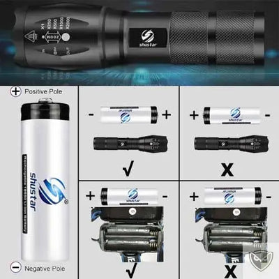 CHUSTAR™ Lampe Torche V6 LED Tactique de Poche Etanche survieprotek