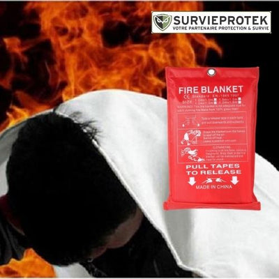 BIVOUAK™ Couverture Anti-Feu Ignifuge en Fibre de Verre de 200 x 200 cm survieprotek