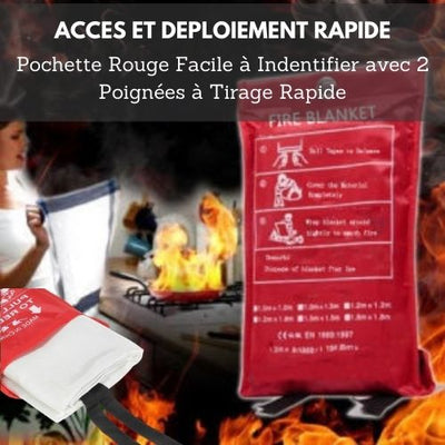 BIVOUAK™ Couverture Anti-Feu Ignifuge en Fibre de Verre de 200 x 200 cm survieprotek