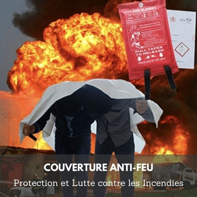 BIVOUAK™ Couverture Anti-Feu Ignifuge en Fibre de Verre de 200 x 200 cm survieprotek