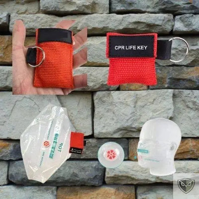 EMS™ Ecran Facial de Réanimation RCP avec Anneau Porte-clés. 50/20 Pcs survieprotek