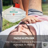 EMS™ Ecran Facial de Réanimation RCP avec Anneau Porte-clés. 50/20 Pcs survieprotek