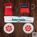 EMS™ Ecran Facial de Réanimation RCP avec Anneau Porte-clés. 50/20 Pcs survieprotek