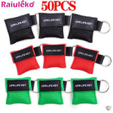 EMS™ Ecran Facial de Réanimation RCP avec Anneau Porte-clés. 50/20 Pcs survieprotek