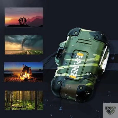 Explorer™ Briquet tempete electrique USB à arc sans flamme briquet de survie
