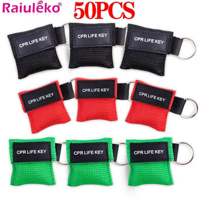 EMS™ Ecran Facial de Réanimation RCP avec Anneau Porte-clés. 50/20 Pcs survieprotek