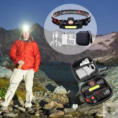 LELITEN™ Lampe Frontale Magnetique Q5 + COB LED survieprotek