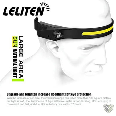 LELITEN™ Lampe Frontale en Silicone Ultra-Légère à Capteur survieprotek