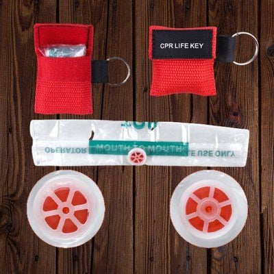 EMS™ Ecran Facial de Réanimation RCP avec Anneau Porte-clés. 50/20 Pcs survieprotek