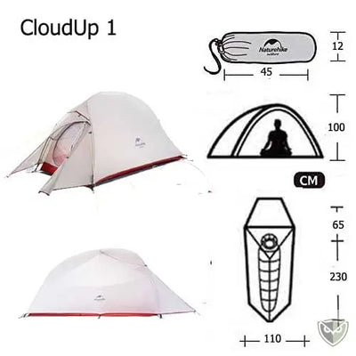 NATUREHIKE™ Cloud Up Tente Dome de Randonnée Ultra Légère 4 Saisons survieprotek