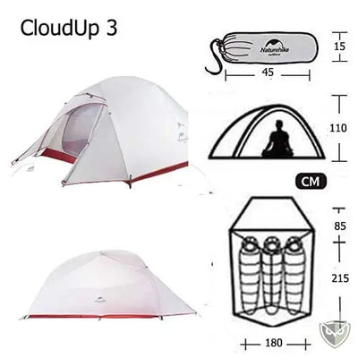 NATUREHIKE™ Cloud Up Tente Dome de Randonnée Ultra Légère 4 Saisons survieprotek