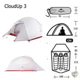NATUREHIKE™ Cloud Up Tente Dome de Randonnée Ultra Légère 4 Saisons survieprotek