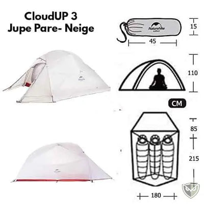 NATUREHIKE™ Cloud Up Tente Dome de Randonnée Ultra Légère 4 Saisons survieprotek