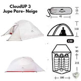 NATUREHIKE™ Cloud Up Tente Dome de Randonnée Ultra Légère 4 Saisons survieprotek