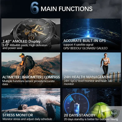 NORTH EDGE™ CROSSFIT 3 montre connectée multisport GPS intelligente survieprotek