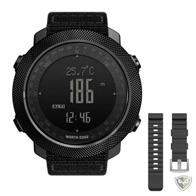 North Edge™ Smartwatch Apache 3 Montre Tactique Militaire Intelligente bracelet nylon et silicone