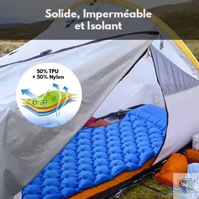Matelas Gonflable Camping Ultra Léger avec Oreiller Intégré Solide, impermeable et eisolant