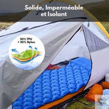 Matelas Gonflable Camping Ultra Léger avec Oreiller Intégré Solide, impermeable et eisolant
