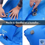 Matelas Gonflable Camping Ultra Léger avec Oreiller Intégré facile a igonfler et a installer