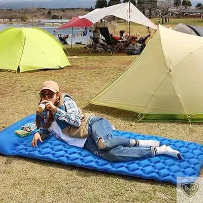 Matelas Gonflable Camping Ultra Léger avec Oreiller Intégré Matelas de tente