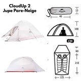 Naturehike™ Cloud Up Ultra Lightweight 4 Season Backpacking Dome Tent