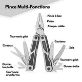 Workpro™ Outil Multi-Fonctions 3 Pièces, Pinces, Couteau Tactique et de Poche