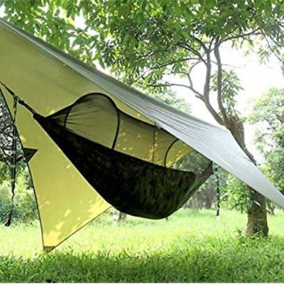 Hamac - Moustiquaire Bache Hammac Camping Pliable (Nylon Respirant