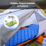 Matelas Gonflable Camping Ultra Léger avec Oreiller Intégré Solide, impermeable et eisolant