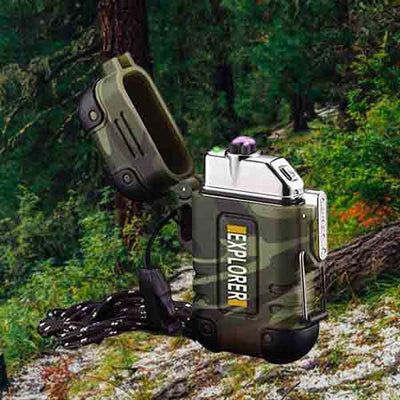 EXPLORER™ Briquet tempete rechargeable USB à arc électrique survieprotek