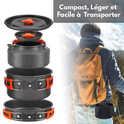 BIVOUAK™ Set de Batterie de Cuisine 6 en 1 pour Camping survieprotek