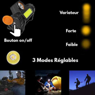 LELITEN™ Lampe Frontale Magnetique Q5 + COB LED survieprotek