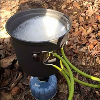 BIVOUAK™ Set de cuisine camping avec mini réchaud à gaz survieprotek