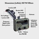 Poste Radio de Survie Portable Multi-fonctions dimensions